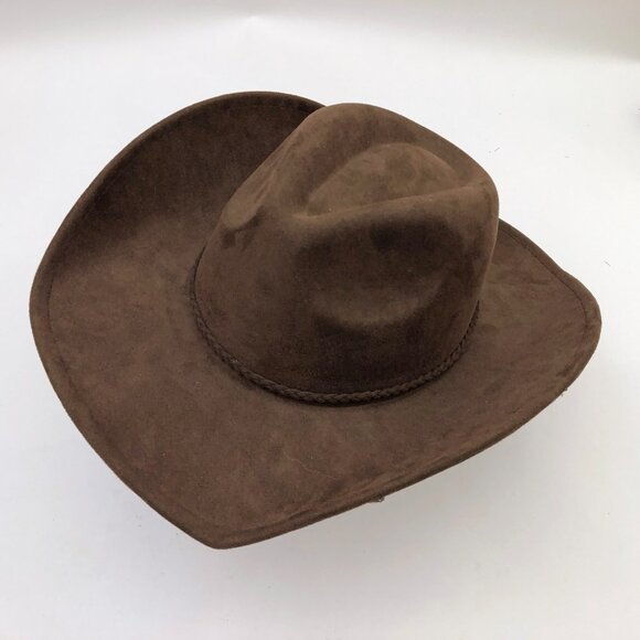 Jen & Co. Tabitha Star Cowboy Hat Brown Rhinestone Stars Faux Suede Finish GLAM - Picture 4 of 11